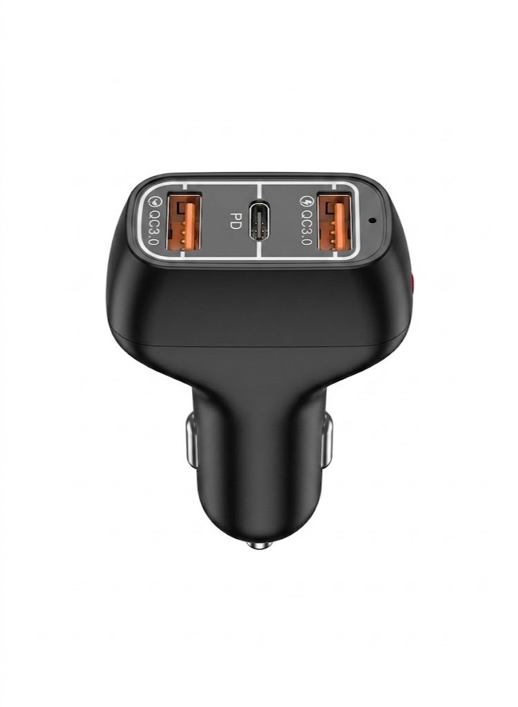 PowerMax Car Charger Fast Charging 35W Dual USB Car Plug Adapter Car Charger Type C Compatible with iPhone 15 Pro Max/15 Pro/15/14/13 Pro Max/12/11, iPad Black - Image 1