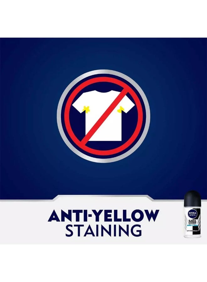 NIVEA MEN Black and White Invisible Fresh Roll On, Antiperspirant for Men, Roll on - 50ml - Image 4
