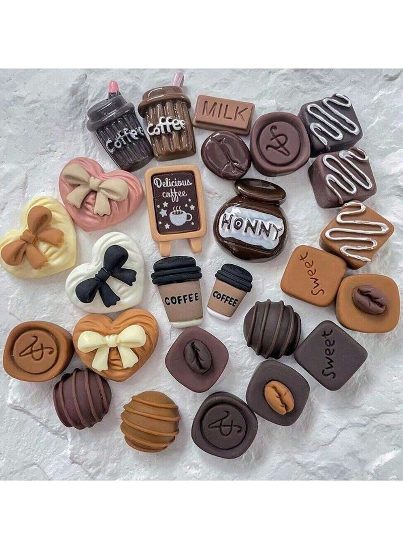 10PCS Coffee and Honey-Themed Miniature Desserts – Cute Resin Treats and Accessories for Craft Projects - Image 1