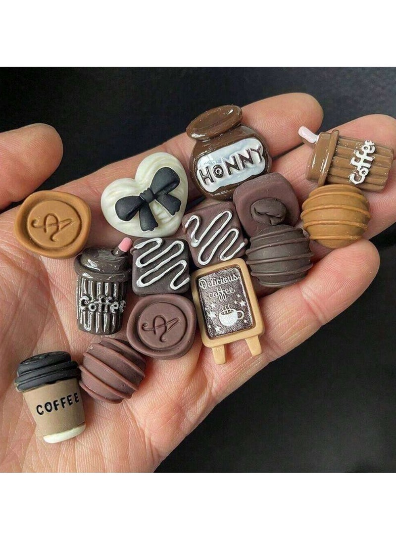 10PCS Coffee and Honey-Themed Miniature Desserts – Cute Resin Treats and Accessories for Craft Projects - Image 2