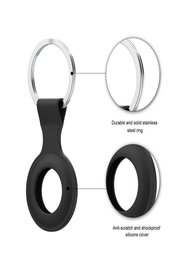 Protective Finder Case Soft Silicone Tracker Cover with Anti-Lost Stainless Steel Keychain Ring Portable Anti-Scratch Protector Finder Holder for Key Backpack Liner Bag Replacement for Airtag  - Image 4