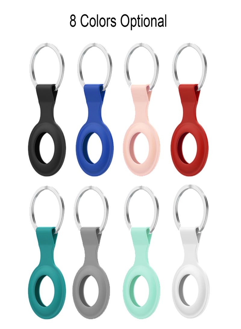 Protective Finder Case Soft Silicone Tracker Cover with Anti-Lost Stainless Steel Keychain Ring Portable Anti-Scratch Protector Finder Holder for Key Backpack Liner Bag Replacement for Airtag  - Image 2