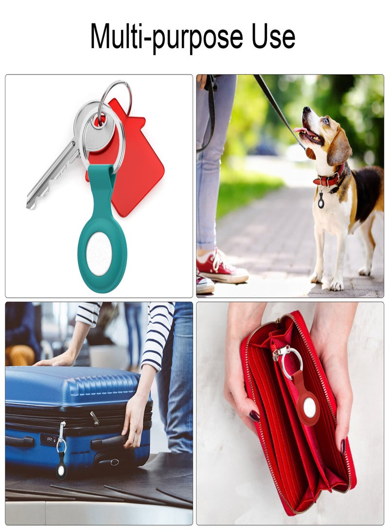 Protective Finder Case Soft Silicone Tracker Cover with Anti-Lost Stainless Steel Keychain Ring Portable Anti-Scratch Protector Finder Holder for Key Backpack Liner Bag Replacement for Airtag  - Image 3