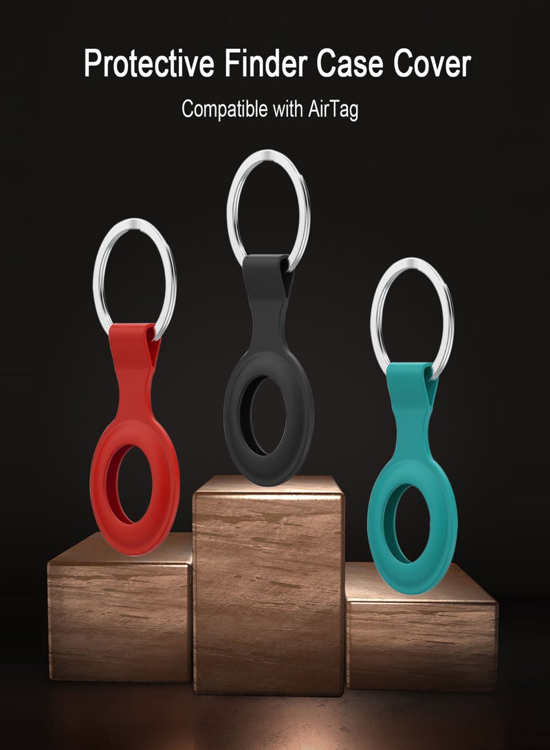 Protective Finder Case Soft Silicone Tracker Cover with Anti-Lost Stainless Steel Keychain Ring Portable Anti-Scratch Protector Finder Holder for Key Backpack Liner Bag Replacement for Airtag  - Image 5