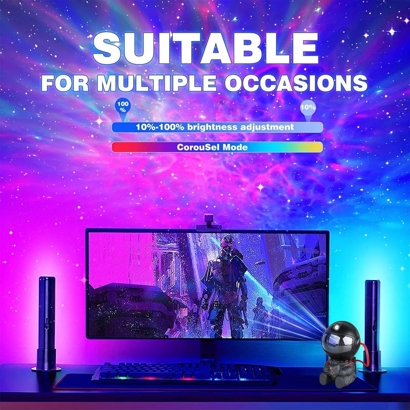YXQUA Astronaut Star Projector, Star Projector Galaxy Light for Kidsï¼Œ8 Modes Remote and 270Â° Adjustable Led Lights for Bedroom, Girls Room Decoration, Home Theater, Ceiling, Timer(Original Black) - Image 3