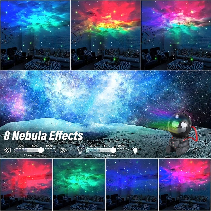 YXQUA Astronaut Star Projector, Star Projector Galaxy Light for Kidsï¼Œ8 Modes Remote and 270Â° Adjustable Led Lights for Bedroom, Girls Room Decoration, Home Theater, Ceiling, Timer(Original Black) - Image 2