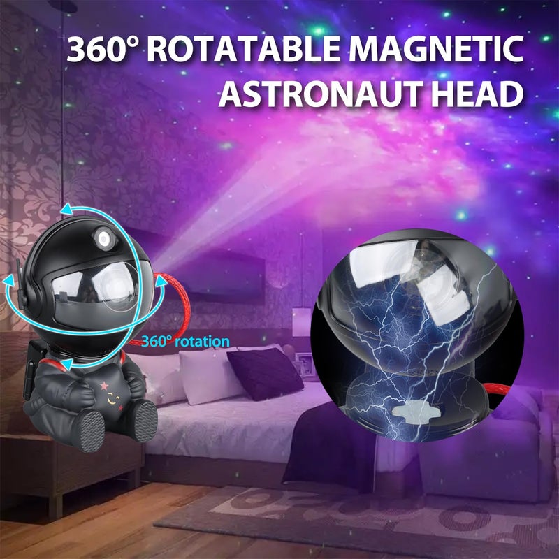 YXQUA Astronaut Star Projector, Star Projector Galaxy Light for Kidsï¼Œ8 Modes Remote and 270Â° Adjustable Led Lights for Bedroom, Girls Room Decoration, Home Theater, Ceiling, Timer(Original Black) - Image 5