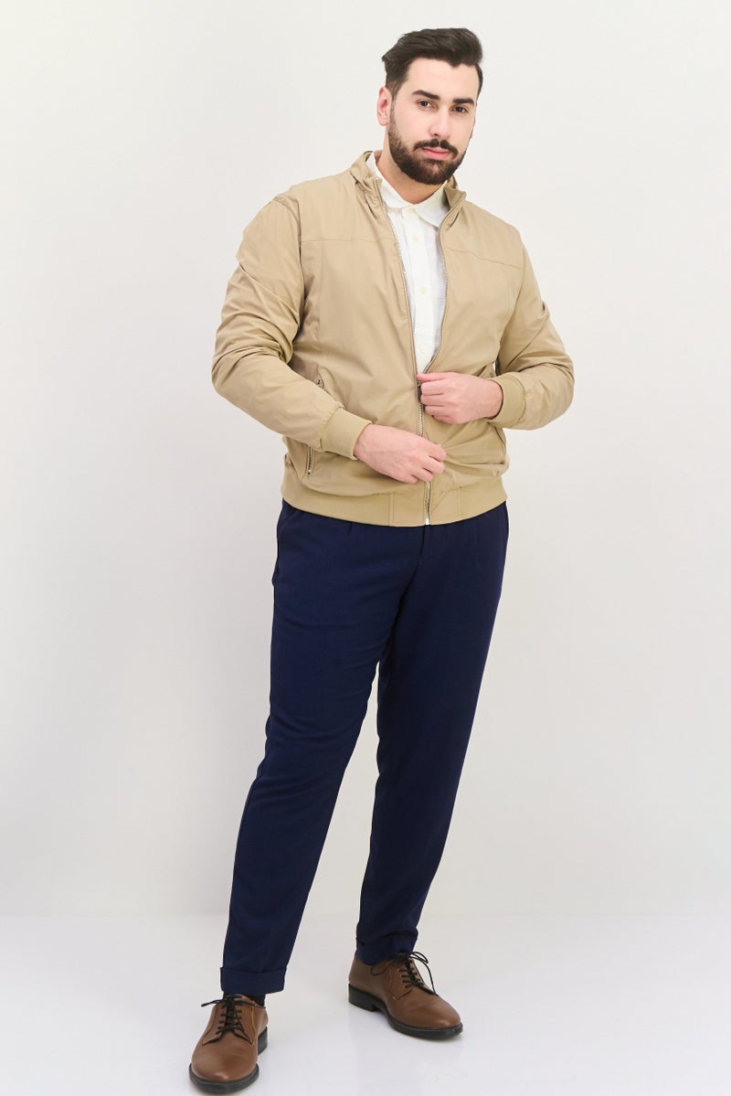 Sorbino Men Solid Bomber Jacket, Dark Beige - Image 4
