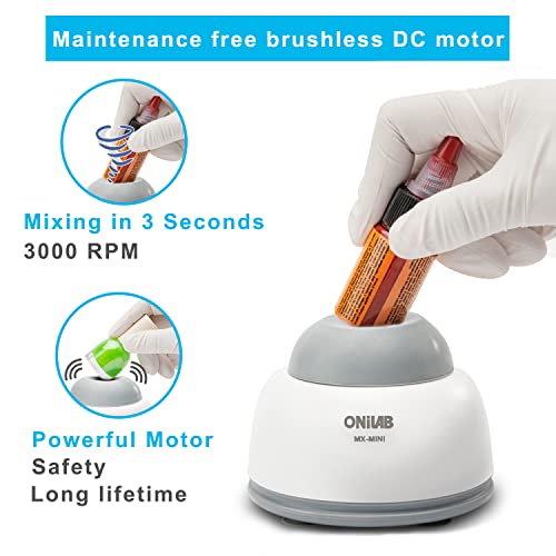 ONiLAB Mini Vortex Mixer with Touch Function, Lab Mixing, Nail Polish,Eyelash Adhesives and Acrylic Paints Mixing, Lab Vortexer for Tubes,Include 120 pcs Stainless Steel Mixing Balls - Image 4