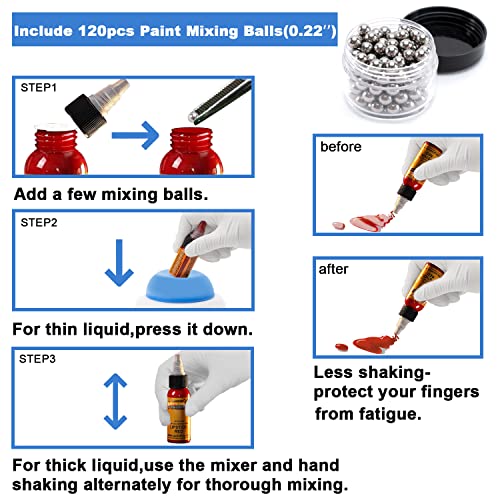 ONiLAB Mini Vortex Mixer with Touch Function, Lab Mixing, Nail Polish,Eyelash Adhesives and Acrylic Paints Mixing, Lab Vortexer for Tubes,Include 120 pcs Stainless Steel Mixing Balls - Image 2