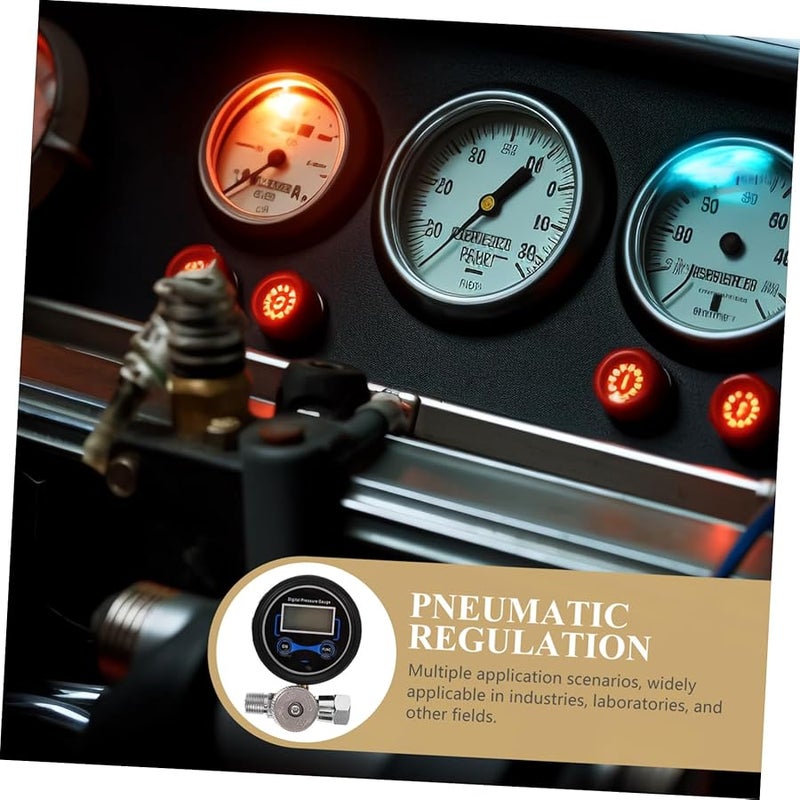 مقياس الضغط الرقمي مع صمام تنظيم الهواء وعرض الكريستال السائل لضبط تدفق الهواء بدقة - Image 5