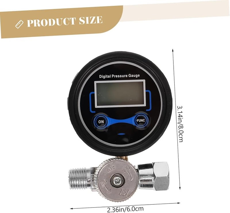 مقياس الضغط الرقمي مع صمام تنظيم الهواء وعرض الكريستال السائل لضبط تدفق الهواء بدقة - Image 3