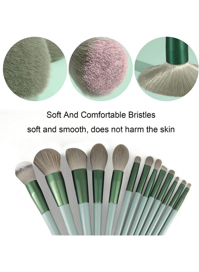 POLMI 13-Piece Professional Makeup Brush Set - Soft Synthetic Bristles for Foundation, Powder, Concealer, Blush & Eyeshadow - Premium Cosmetic Brushes with Stylish Handle & Travel Pouch multicolor - Image 2
