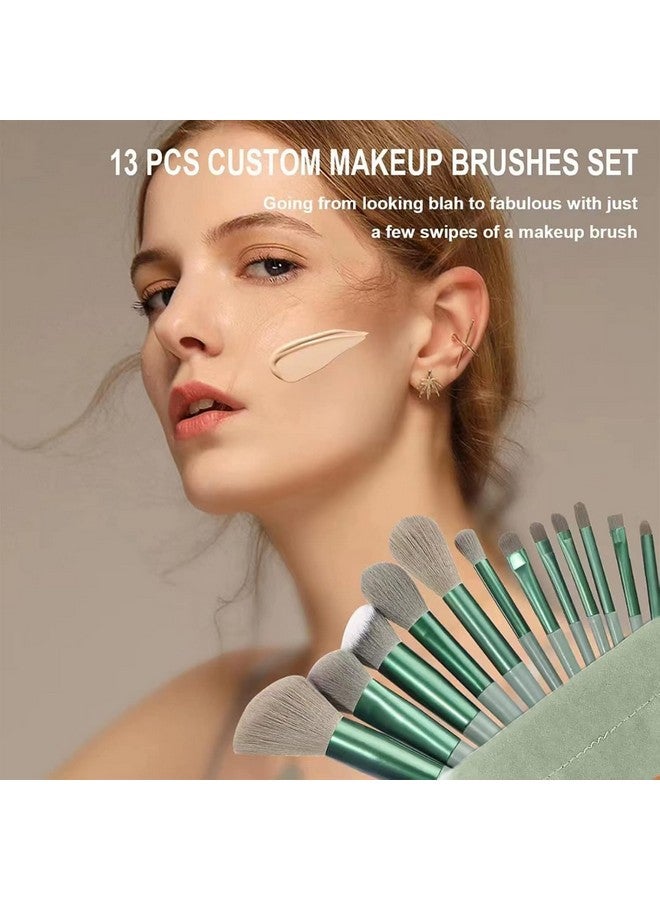 POLMI 13-Piece Professional Makeup Brush Set - Soft Synthetic Bristles for Foundation, Powder, Concealer, Blush & Eyeshadow - Premium Cosmetic Brushes with Stylish Handle & Travel Pouch multicolor - Image 4