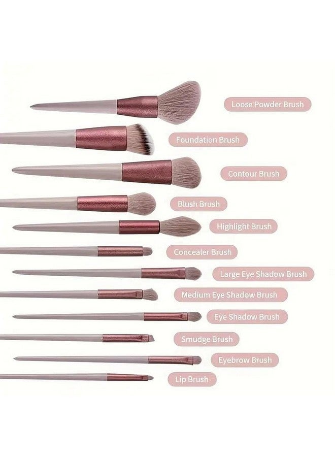 POLMI 13-Piece Professional Makeup Brush Set - Soft Synthetic Bristles for Foundation, Powder, Concealer, Blush & Eyeshadow - Premium Cosmetic Brushes with Stylish Handle & Travel Pouch multicolor - Image 5