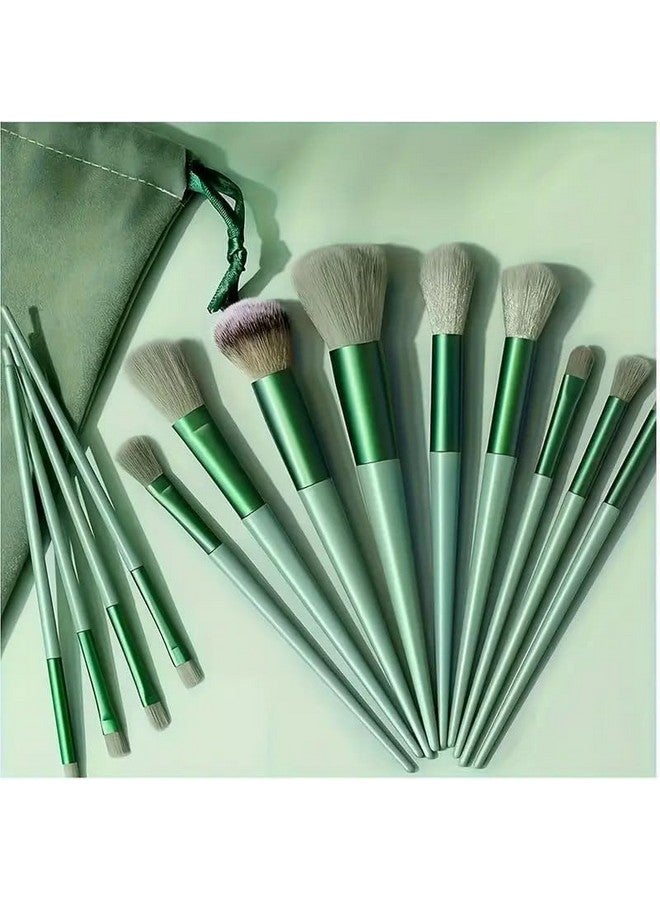 POLMI 13-Piece Professional Makeup Brush Set - Soft Synthetic Bristles for Foundation, Powder, Concealer, Blush & Eyeshadow - Premium Cosmetic Brushes with Stylish Handle & Travel Pouch multicolor - Image 1