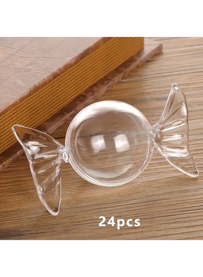 24 قطعة صندوق حلوى شفاف تغليف هدايا لتزيين حفلات أعياد الميلاد - Image 1