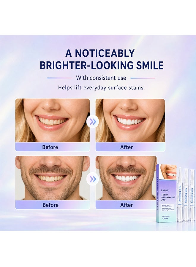 BARUBT Teeth Brightening Pen, Teeth Whitener Kit Tooth Whitening Pen Gel Effective For Professionally Stain Removal, Painless, Low Sensitivity, No Sensitivity Snow Teeth Whitener Gel Kit For A Brighter Smile (Pack Of 3) - Image 4