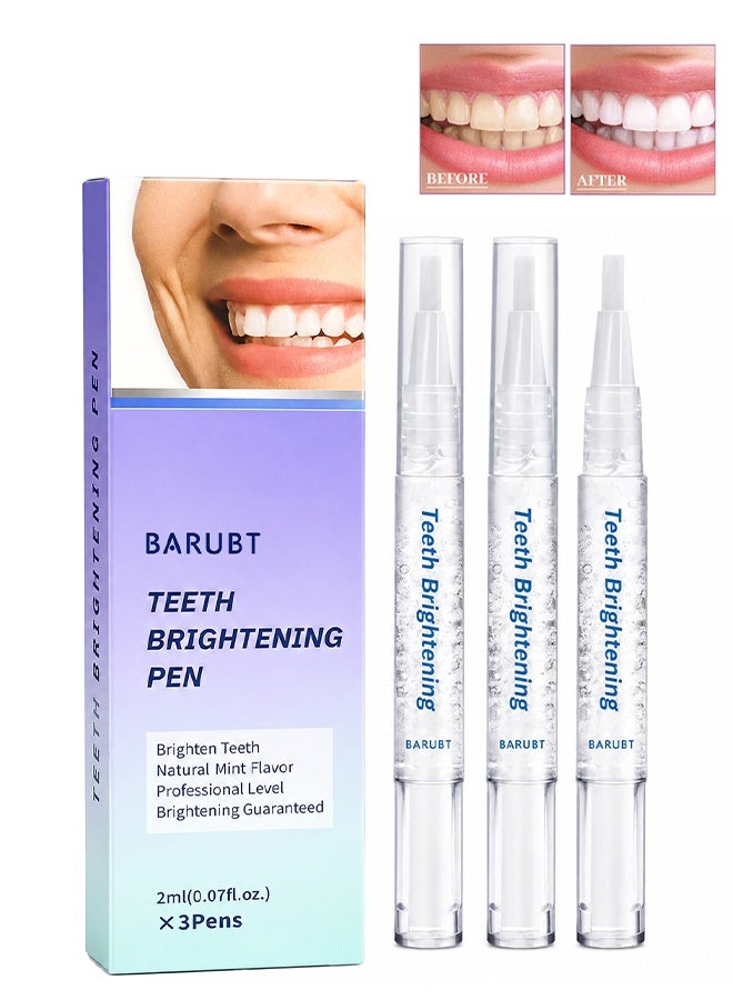 BARUBT Teeth Brightening Pen, Teeth Whitener Kit Tooth Whitening Pen Gel Effective For Professionally Stain Removal, Painless, Low Sensitivity, No Sensitivity Snow Teeth Whitener Gel Kit For A Brighter Smile (Pack Of 3) - Image 1