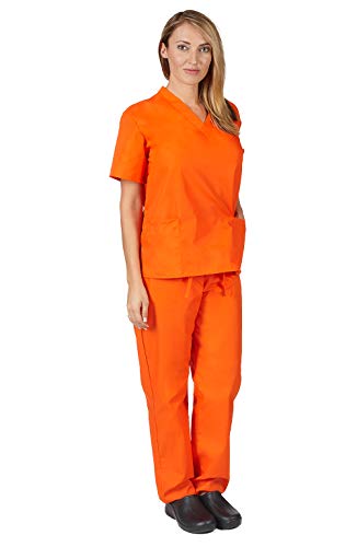 Natural Uniforms Women's Scrub Set - Medical Scrub Top and Pant, Mandarin Orange, X-Small - Image 2