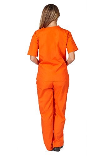 Natural Uniforms Women's Scrub Set - Medical Scrub Top and Pant, Mandarin Orange, X-Small - Image 3