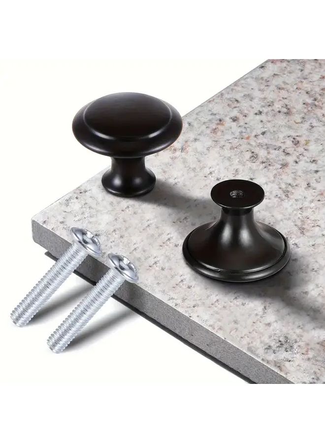 10pcs Matte Black Cabinet Knobs 1 Inch Round Drawer Pulls Stainless Steel Handles For Kitchen - Image 4