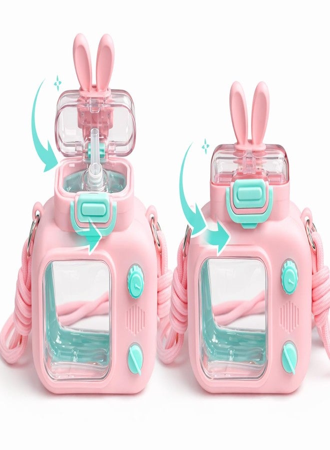 Vasukie Kids Water Bottle 600ml with Straw & Strap | Cute Leak-Proof Sipper Bottle for Boys & Girls | BPA-Free, Portable School Water Bottle | (Camera Bottle) - Image 3