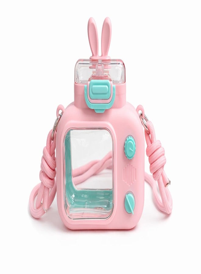 Vasukie Kids Water Bottle 600ml with Straw & Strap | Cute Leak-Proof Sipper Bottle for Boys & Girls | BPA-Free, Portable School Water Bottle | (Camera Bottle) - Image 1