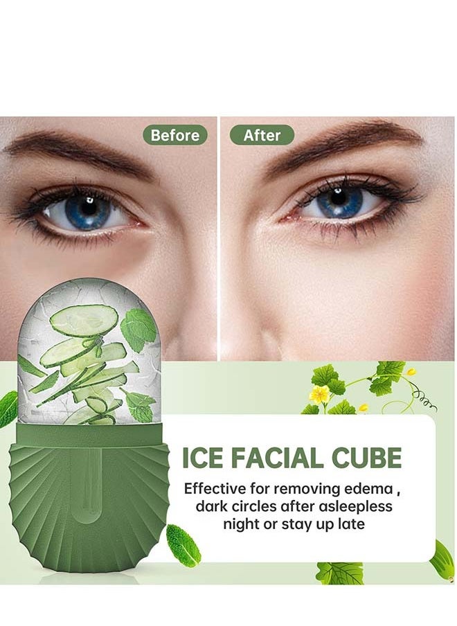 KHAJUL - Unique Shell Shape Ice Roller For Face, Beauty Facial Massage, Glow Cube For Face（Green） - Image 1