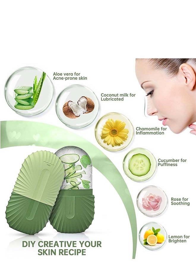 KHAJUL - Unique Shell Shape Ice Roller For Face, Beauty Facial Massage, Glow Cube For Face（Green） - Image 1