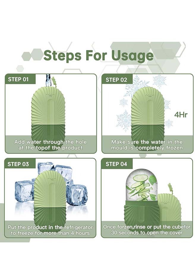 KHAJUL - Unique Shell Shape Ice Roller For Face, Beauty Facial Massage, Glow Cube For Face（Green） - Image 1