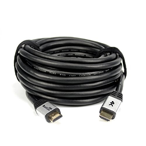 QualGear High Speed Long HDMI 2.0 Cable with Ethernet (50 Feet) - 100% OFC Copper, 24 Awg, 24K Gold Plated Contacts, CL3 Rated, Triple-Shielded. Supports 4K UHD, 3D, 18 Gbps, ARC (QG-CBL-HD20-50FT) - Image 2