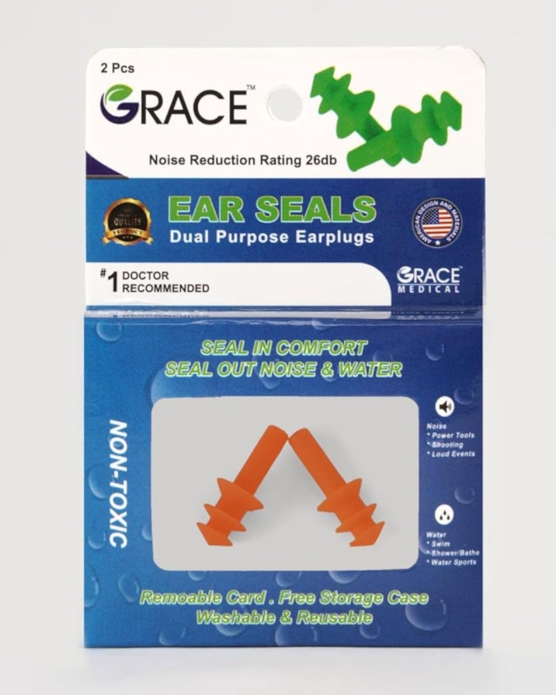 Grace Ear Seals Dual Purpose Earplugs 2pcs - Multi Color