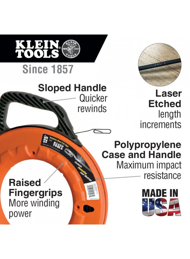 Klein Tools 56005 Fish Tape, 25-Foot Steel Fish Tape, 1/4-Inch, Plastic Tip, Etched for Measuring, Updated Model Cat. No. 56335 Available - Image 2