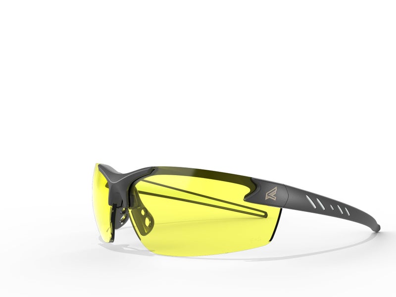 EDGE Zorge G2 Wrap-Around Safety Glasses, Anti-Scratch, Non-Slip, UV 400, Military Grade, ANSI/ISEA & MCEPS Compliant, 5.04" Wide, Black Frame/Yellow Lens - Image 1