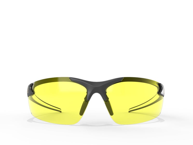 EDGE Zorge G2 Wrap-Around Safety Glasses, Anti-Scratch, Non-Slip, UV 400, Military Grade, ANSI/ISEA & MCEPS Compliant, 5.04" Wide, Black Frame/Yellow Lens - Image 2
