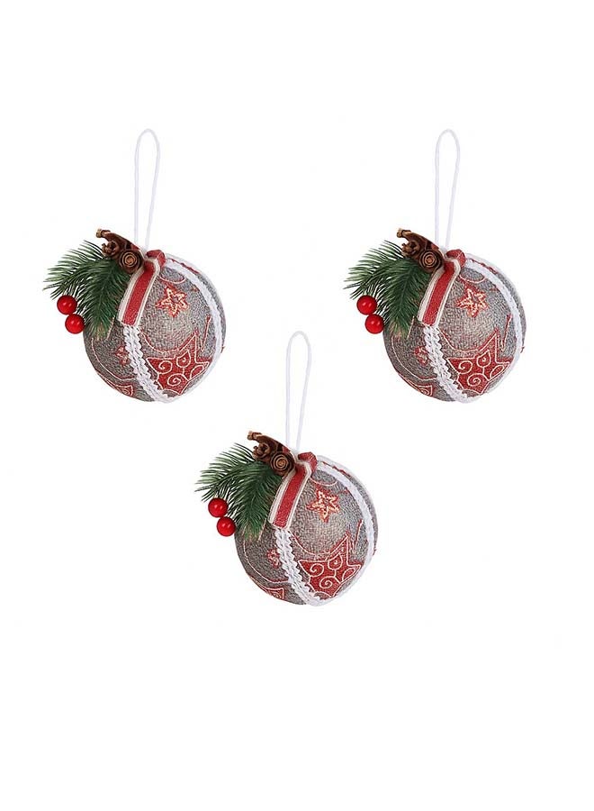 3pc Christmas Baubles Tree Hanging Ornaments – Festive Decorative Balls for Holiday Tree & Home Décor - Image 1