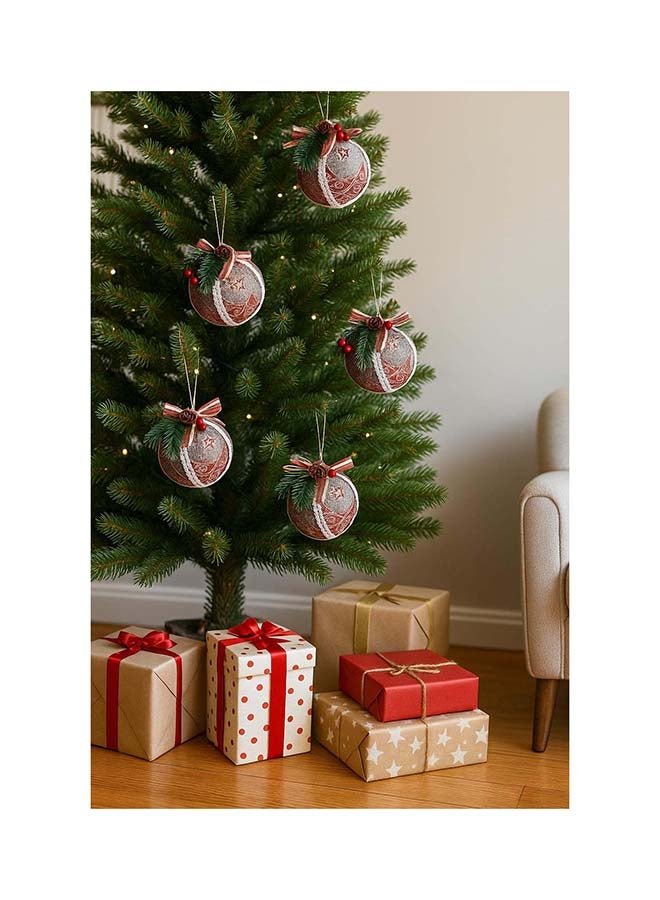 3pc Christmas Baubles Tree Hanging Ornaments – Festive Decorative Balls for Holiday Tree & Home Décor - Image 2