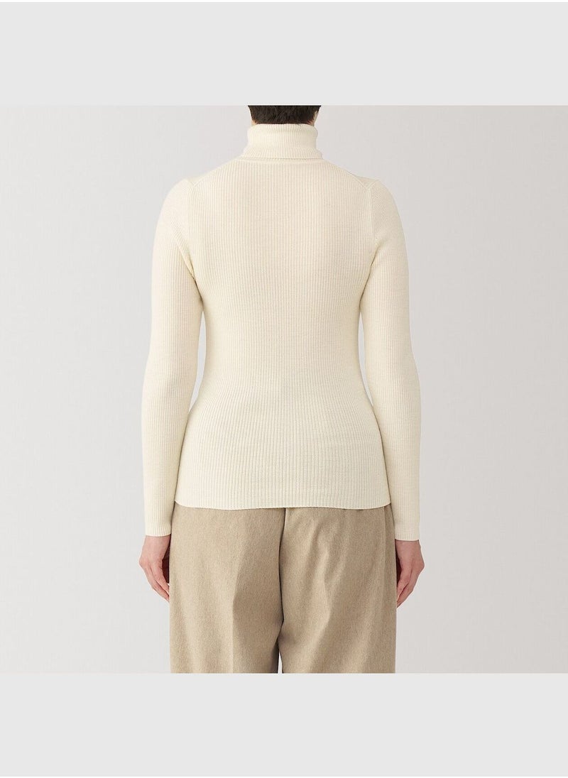 MUJI Washable High-Gauge Ribbed Turtle Neck  Sweater  - Image 4