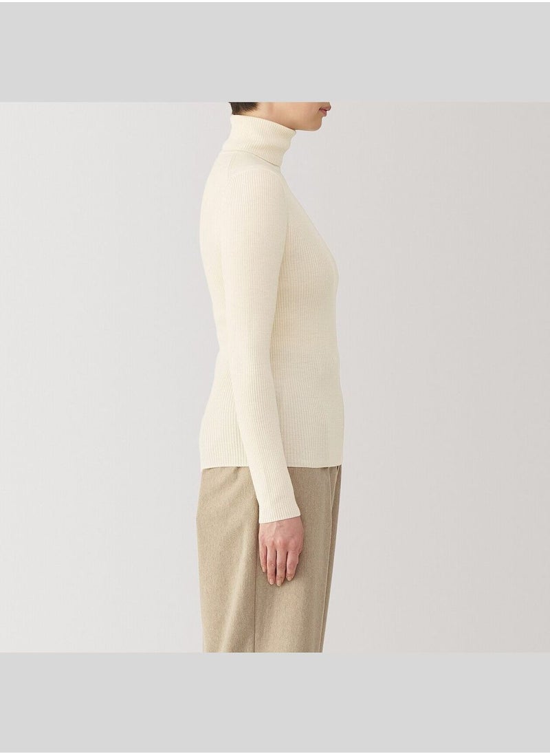 MUJI Washable High-Gauge Ribbed Turtle Neck  Sweater  - Image 3