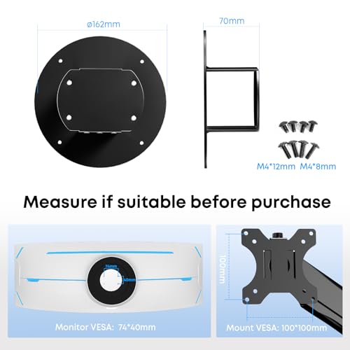 PUTORSEN VESA Adapter Plate Bracket - for Samsung Odyssey Neo G9, Odyssey G7, G95NA, G75NB, CHG90 and Odyssey G9 Monitors, VESA 100x100, Black, Adapter-MP03 - Image 2