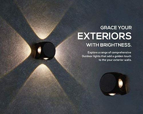 Groeien (Pack of 2) 16 Watts LED Square Shape Outdoor Exterior Wall Four Way Left Right UP Down Light (Warm White,Aluminium) - Image 3