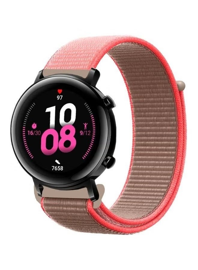 فيسوس Replacement Band For Huawei Watch GT 2 42mm Brown/Neon Pink