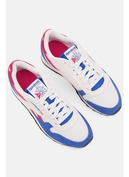 Reebok Men Classic Leather Lace Up Running Shoes, Blue  - Image 2