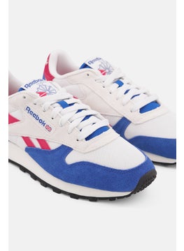 Reebok Men Classic Leather Lace Up Running Shoes, Blue  - Image 3