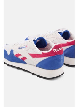 Reebok Men Classic Leather Lace Up Running Shoes, Blue  - Image 4