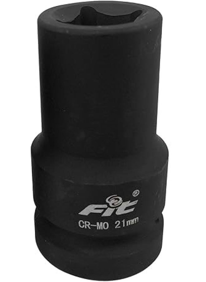 FIT 1" Black Impact Socket – 21mm – Square Jaw – FIT – 71191430