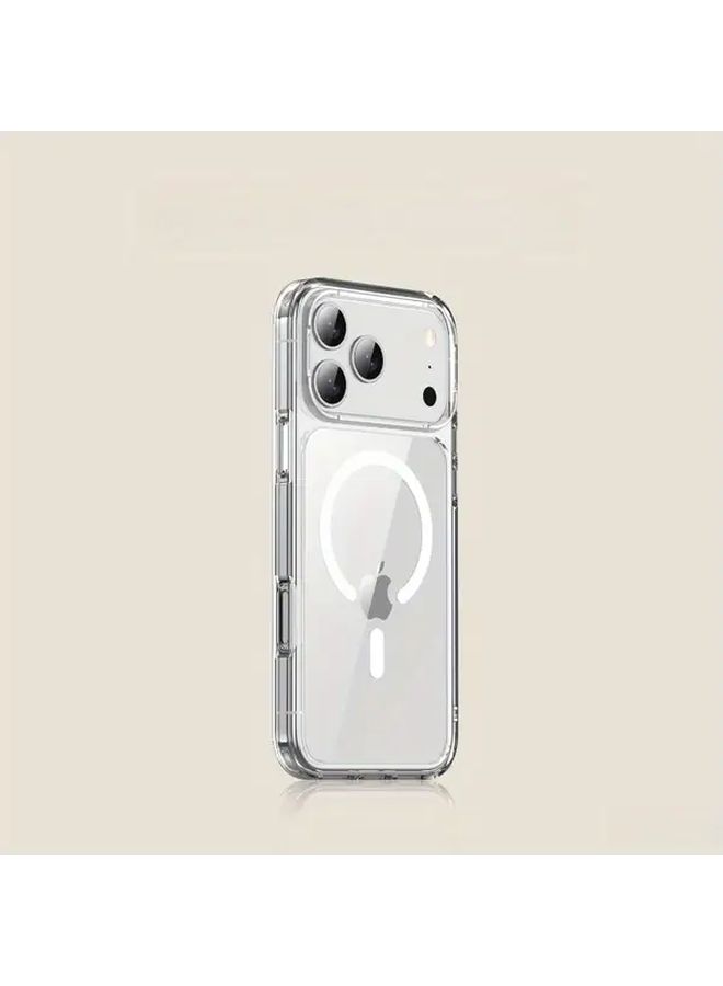 Crystal Clear Case Compatible With iPhone 15 Pro Black Magnetic Protective Cover Drop Protection Sleek Design - Image 3