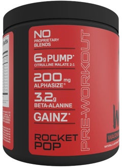 Bucked Up Bucked Up - Woke - HIGH STIM Pre Workout - Best Tasting - Focus Nootropic, Pump, Strength and Growth, 30 Servings (Rocket Pop)  - Image 3