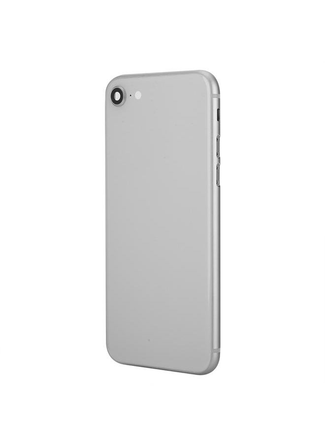 Replacement Back Glass Full Housing Frame Battery Door Cover for iPhone 8 8 Plus (White)